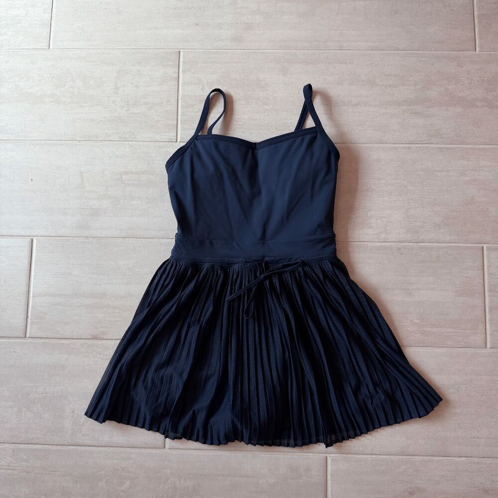 Lululemon Ace Advantage Cutout Tennis Dress Club Blue Small Pockets Built-in Bra